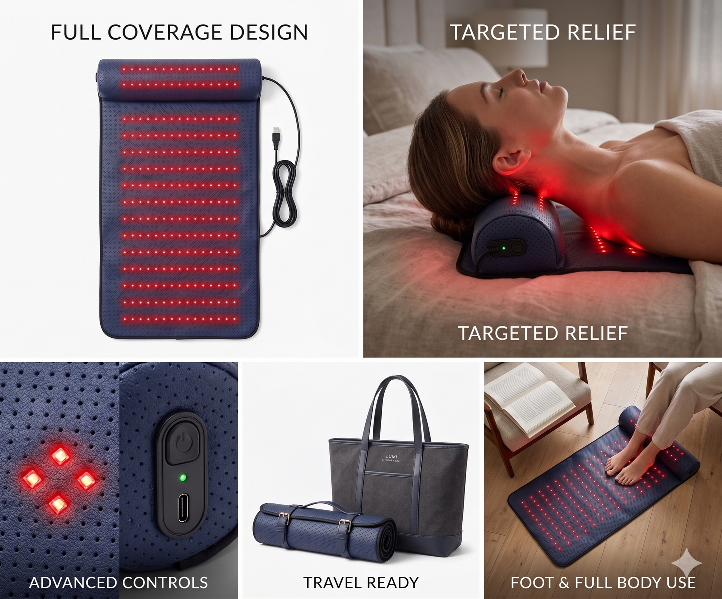 Red Light Therapy Mat with Far Infrared Heat 3D Neck Support Professional Pain Relief Massage Mat | Rayvva