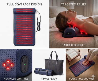 Red Light Therapy Mat with Far Infrared Heat 3D Neck Support Professional Pain Relief Massage Mat | Rayvva
