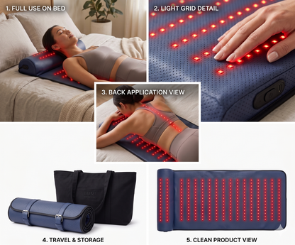 Red Light Therapy Mat with Far Infrared Heat 3D Neck Support Professional Pain Relief Massage Mat | Rayvva
